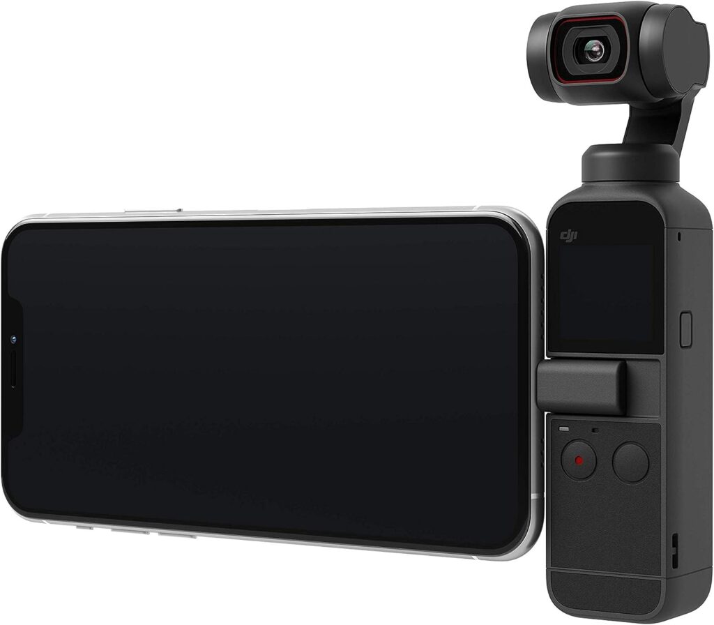 DJI Pocket 2 - Handheld 3-Axis Gimbal Stabilizer with 4K Camera, 1/1.7” CMOS, 64MP Photo, Pocket-Sized, ActiveTrack 3.0, Glamour Effects, YouTube TikTok Video Vlog, for Android and iPhone, Black